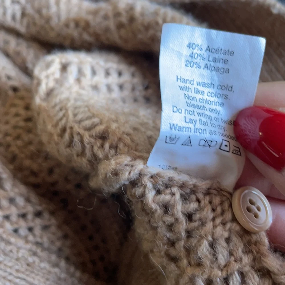 J. Crew camel colored open weave sweater sz S